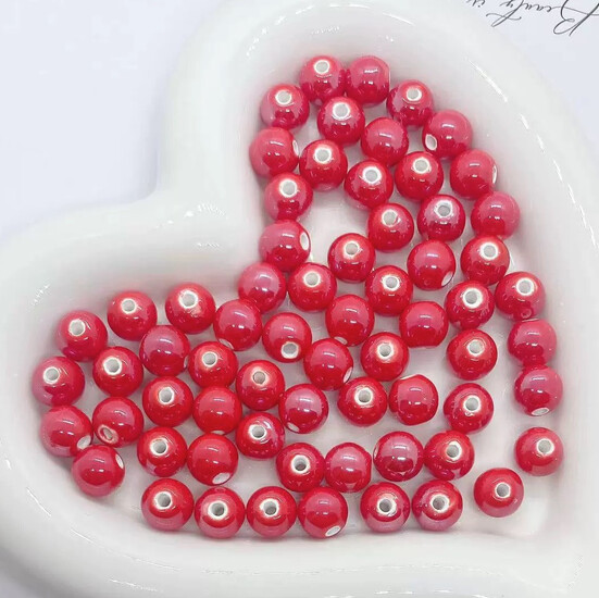 Бусины Шар керамические 6 мм 5 шт. Красный