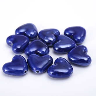 Бусины Сердце керамические вертик. отверстие 15х13 мм 5 шт. Электрик