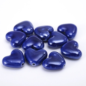 Бусины Сердце керамические вертик. отверстие 15х13 мм 5 шт. Электрик