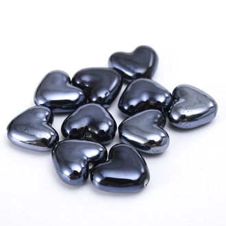 Бусины Сердце керамические вертик. отверстие 15х13 мм 5 шт. Черный