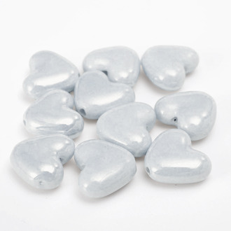 Бусины Сердце керамические вертик. отверстие 15х13 мм 5 шт. Серый