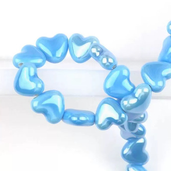 Бусины Сердце керамические горизонт. отверстие 15х13 мм 5 шт. Голубой