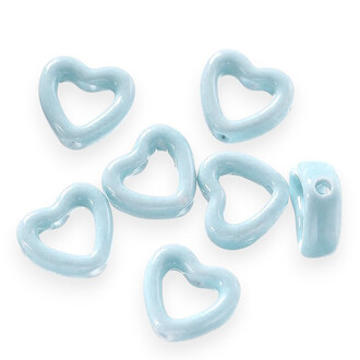 Намистина Серце роздільник керамічна 14,5х13 мм 1 шт. Небесний