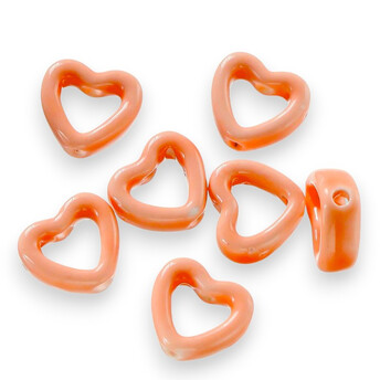 Бусина Сердце разделитель керамическая 14,5х13 мм 1 шт. Оранжевый