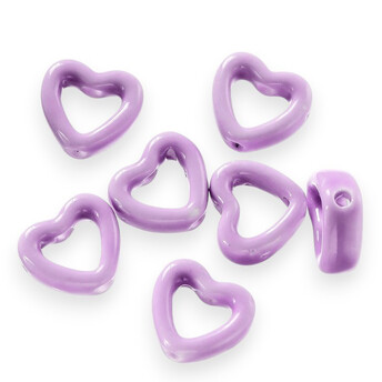 Бусина Сердце разделитель керамическая 14,5х13 мм 1 шт. Сиреневый
