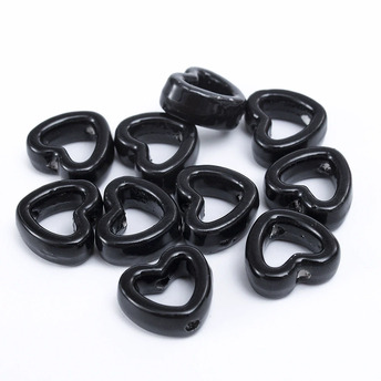 Бусина Сердце разделитель керамическая 14,5х13 мм 1 шт. Черный