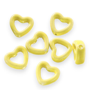 Бусина Сердце разделитель керамическая 14,5х13 мм 1 шт. Желтый