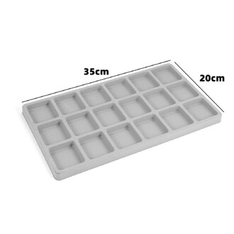 Доска-планшет для создания украшений 18 яч. пластик бархат 35х20 см 1 шт. Серый