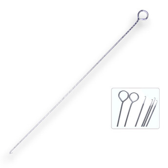 Крючок для бусин из нержавеющей стали 0,6х140 мм 1 шт. Платина