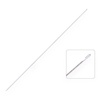 Игла с крючком для бусин из нержавеющей стали 0,6х260 мм 1 шт. Платина