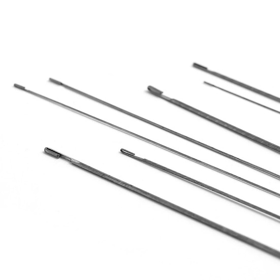 Игла с крючком для бусин из нержавеющей стали 0,6х260 мм 1 шт. Платина