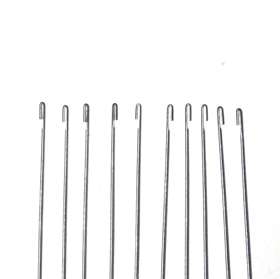 Игла с крючком для бусин из нержавеющей стали 0,6х260 мм 1 шт. Платина