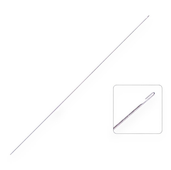 Игла с крючком для бусин из нержавеющей стали 0,7х260 мм 1 шт. Платина