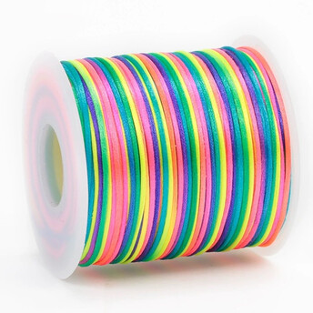Шнур нейлоновый атласный Шамбала 1,5 мм +-70 м Радужный