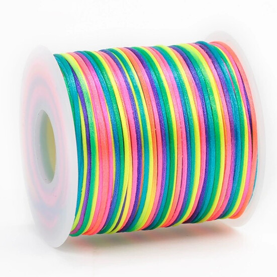 Шнур нейлоновый атласный Шамбала 1,5 мм +-70 м Радужный