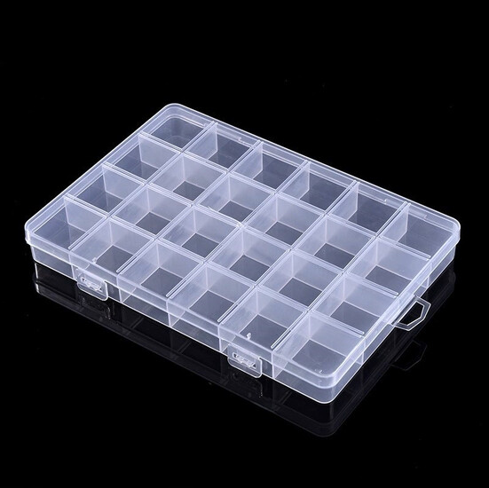 Органайзер 24 яч. контейнер пластиковый для рукоделия 19х13х2.2 см Прозрачный