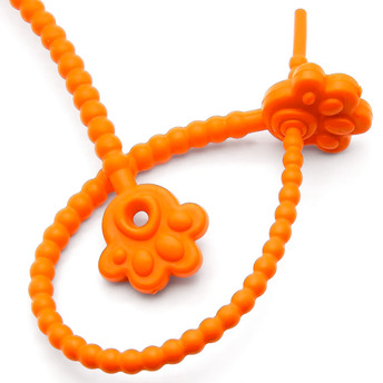 Стяжка силиконовая Лапка со стопом 20 см Оранжевый неон