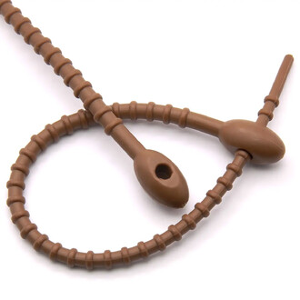 Стяжка силиконовая Головастик 20 см Коричневый