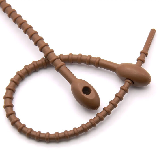 Стяжка силиконовая Головастик 20 см Коричневый