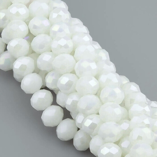 Бусины Swarovski огранка рондель 3,5х3 мм Ø 0,8 мм ±33 см (±115 шт.) Белый АВ