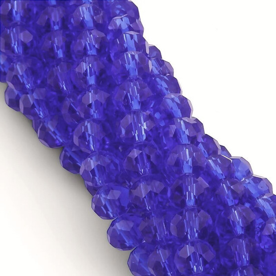 Бусины Swarovski огранка рондель 3х2,5 мм Ø 0,8 мм 38 см (+-160 шт.) Электрик прозрачный