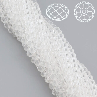 Бусины Swarovski огранка рондель 4х3,5 мм Ø 0,8 мм ±40 см (±110 шт.) Прозрачный