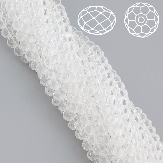 Бусины Swarovski огранка рондель 4х3,5 мм Ø 0,8 мм ±40 см (±110 шт.) Прозрачный