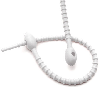 Стяжка силиконовая Головастик 20 см Белый