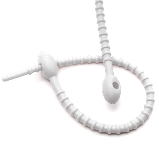 Стяжка силиконовая Головастик 20 см Белый