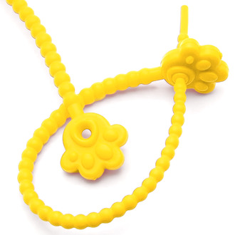 Стяжка силиконовая Лапка со стопом 20 см Желтый