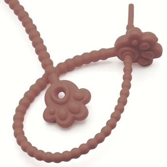 Стяжка силиконовая Лапка со стопом 20 см Коричневый