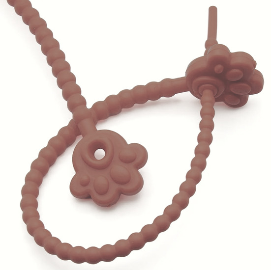 Стяжка силиконовая Лапка со стопом 20 см Коричневый