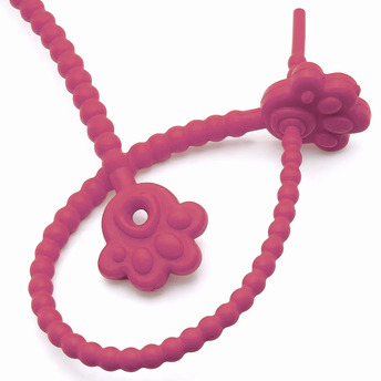 Стяжка силиконовая Лапка со стопом 20 см Розовый