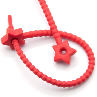 Стяжка силиконовая Звездочка со стопом 20 см Красный