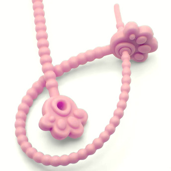 Стяжка силиконовая Лапка со стопом 20 см Розовый светлый