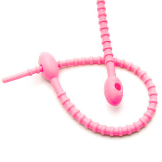 Стяжка силиконовая Головастик 20 см Розовый неон