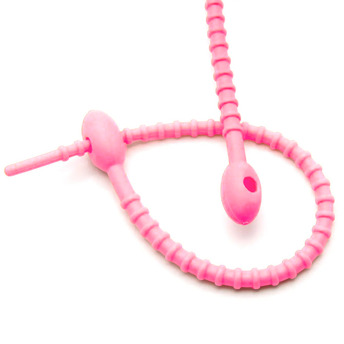 Стяжка силиконовая Головастик 20 см Розовый неон