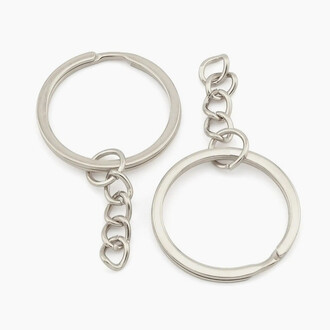 Основание для брелка колечко с цепью 25х52 мм 10 шт. Платина