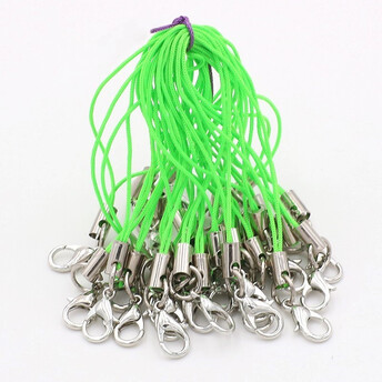 Шнурок с карабином для брелка 10 шт. карабин 12 мм шнурок 0,7 мм Салатовый