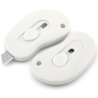 Нож канцелярский 55х34 мм 1 шт. Белый