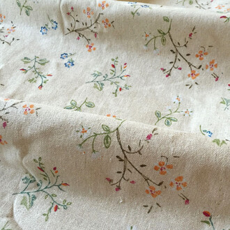 Ткань 55% лен 45% хлопок 180 г/м² 1,5 м 1 м принт Gardenia