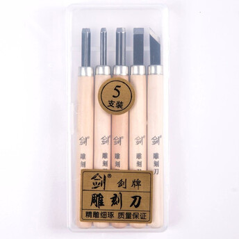 Набор стамесок резцов по дереву в коробке 5 шт. 1 набор