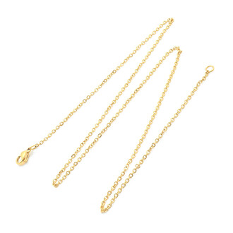 Цепочка на шею из нержавеющей стали 2 мм 45 см карабин 10 мм 1 шт. Золотистый