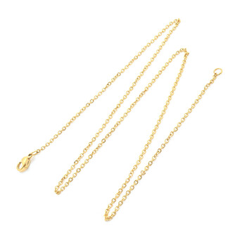 Цепочка на шею из нержавеющей стали 1,6 мм 50 см карабин 10 мм 1 шт. Золотистый
