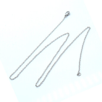 Цепочка на шею из нержавеющей стали 2 мм 45 см карабин 10 мм 1 шт. Платина