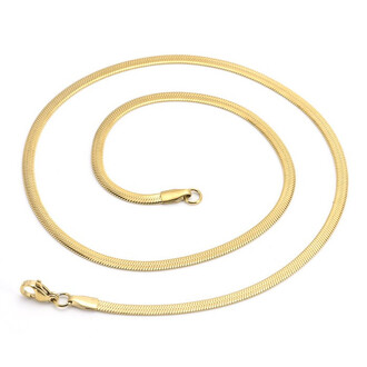 Цепочка на шею Змейка из нержавеющей стали 3х0,6 мм 50 см 1 шт. Золотистый