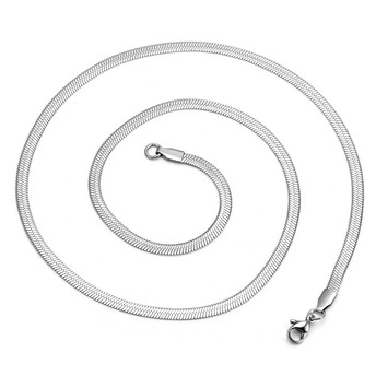 Цепочка на шею Змейка из нержавеющей стали 3х0,6 мм 50 см 1 шт. Платина