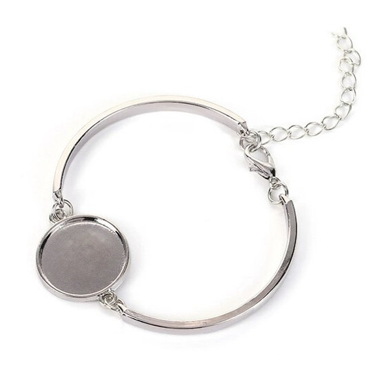 Браслет из нержавеющей стали 20х3,5 мм 16-21 см 1 шт. Платина