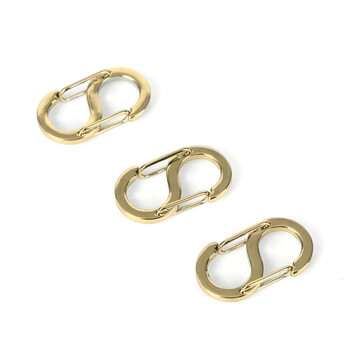 Карабин на две стороны из нержавеющей стали 16х8,5 мм 1 шт. Золотистый