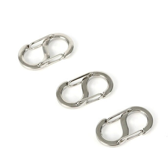 Карабин на две стороны из нержавеющей стали 16х8,5 мм 1 шт. Платина